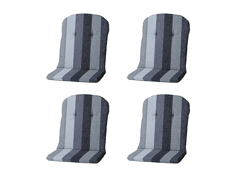 Coussin de siège baquet dossier haut Victoria gris - Env. 96x45 cm - Lot de 4