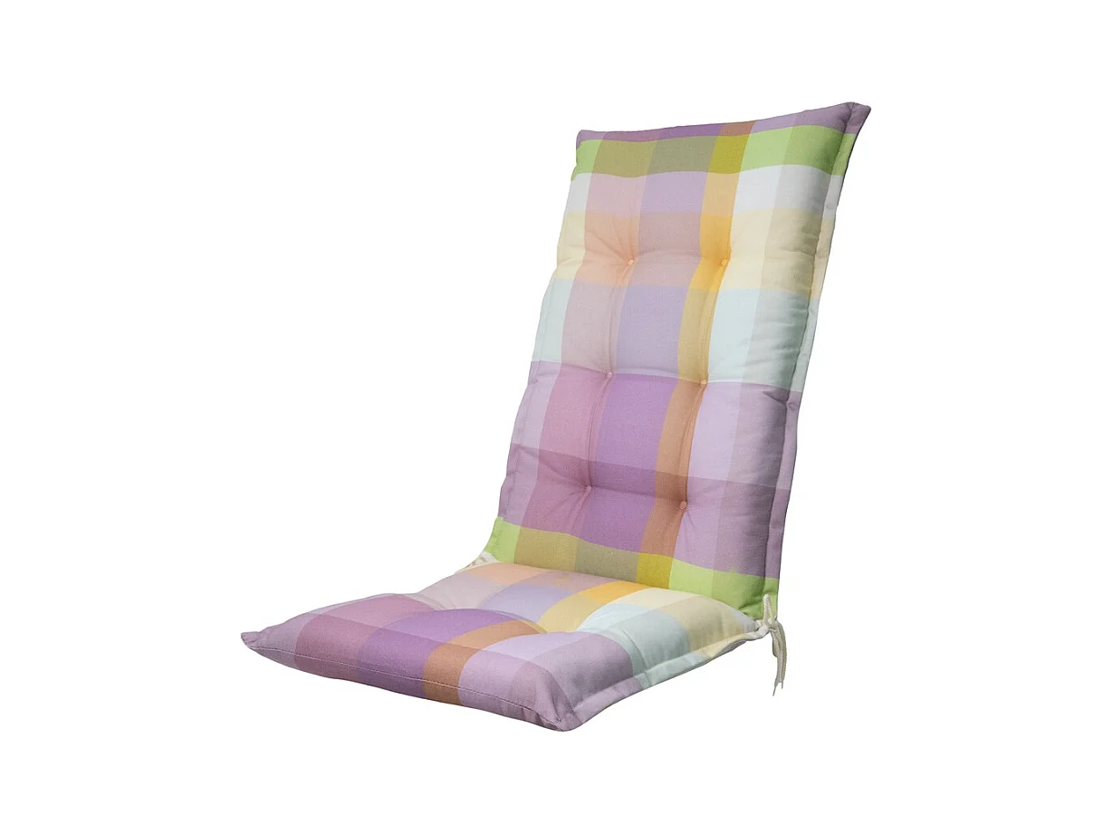 Coussin de chaise de jardin à dossier haut Sya violet - Dimensions approximatives : 123 x 50 cm - Lot de 4