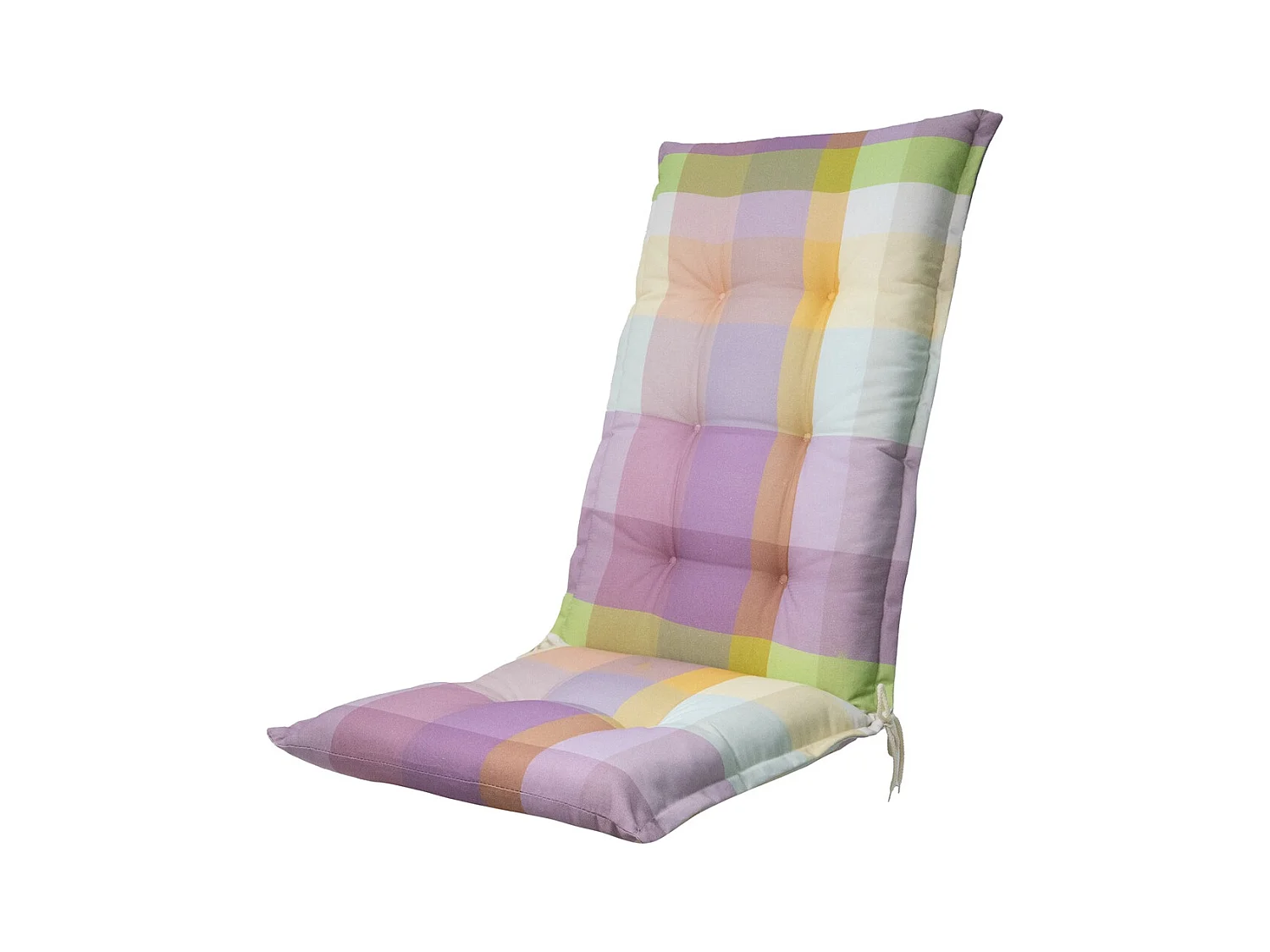 Coussin de chaise de jardin à dossier haut Sya violet - Dimensions approximatives : 123 x 50 cm - Lot de 4