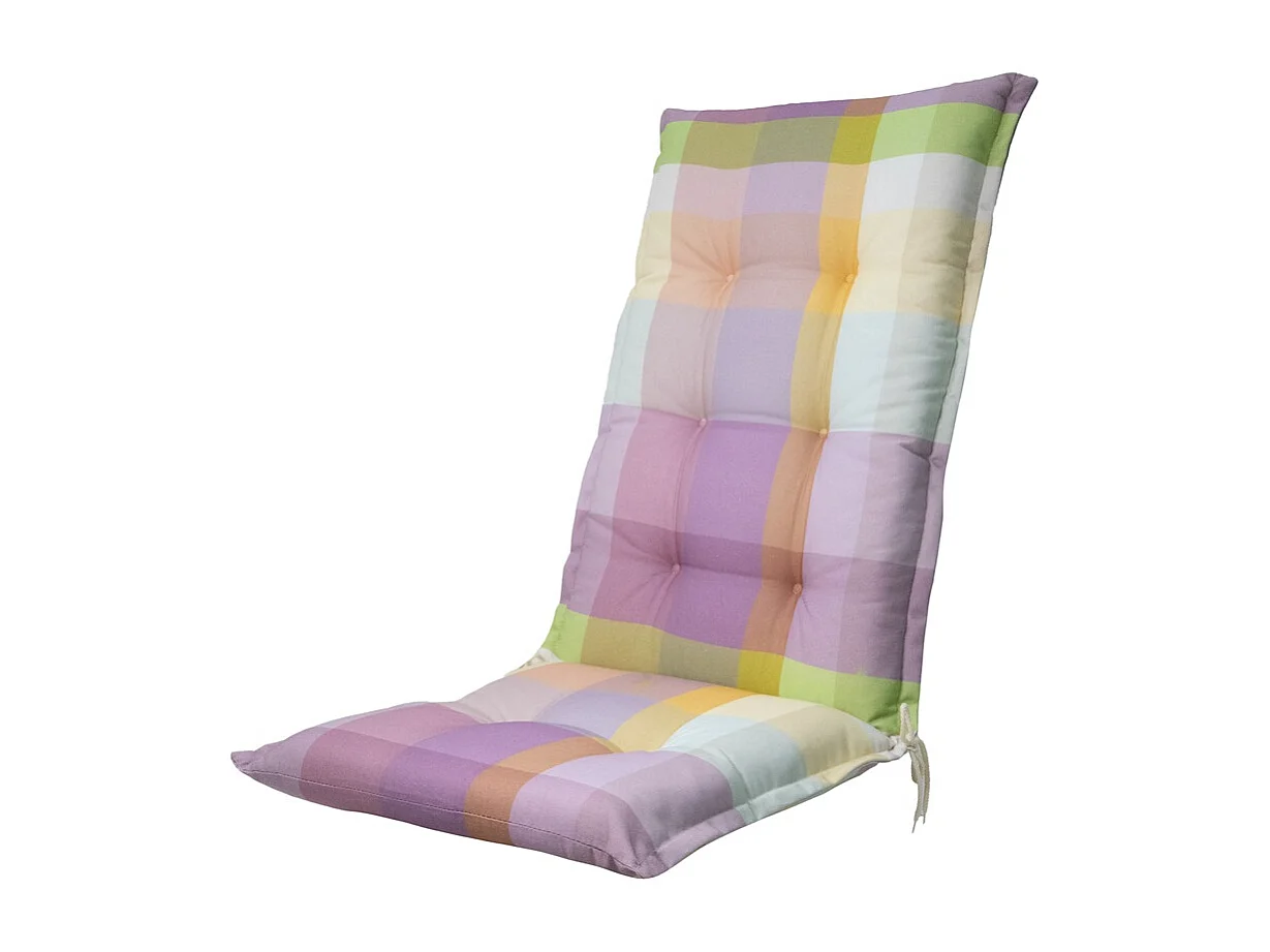 Coussin de chaise de jardin à dossier haut Sya violet - Dimensions approximatives : 123 x 50 cm - Lot de 4