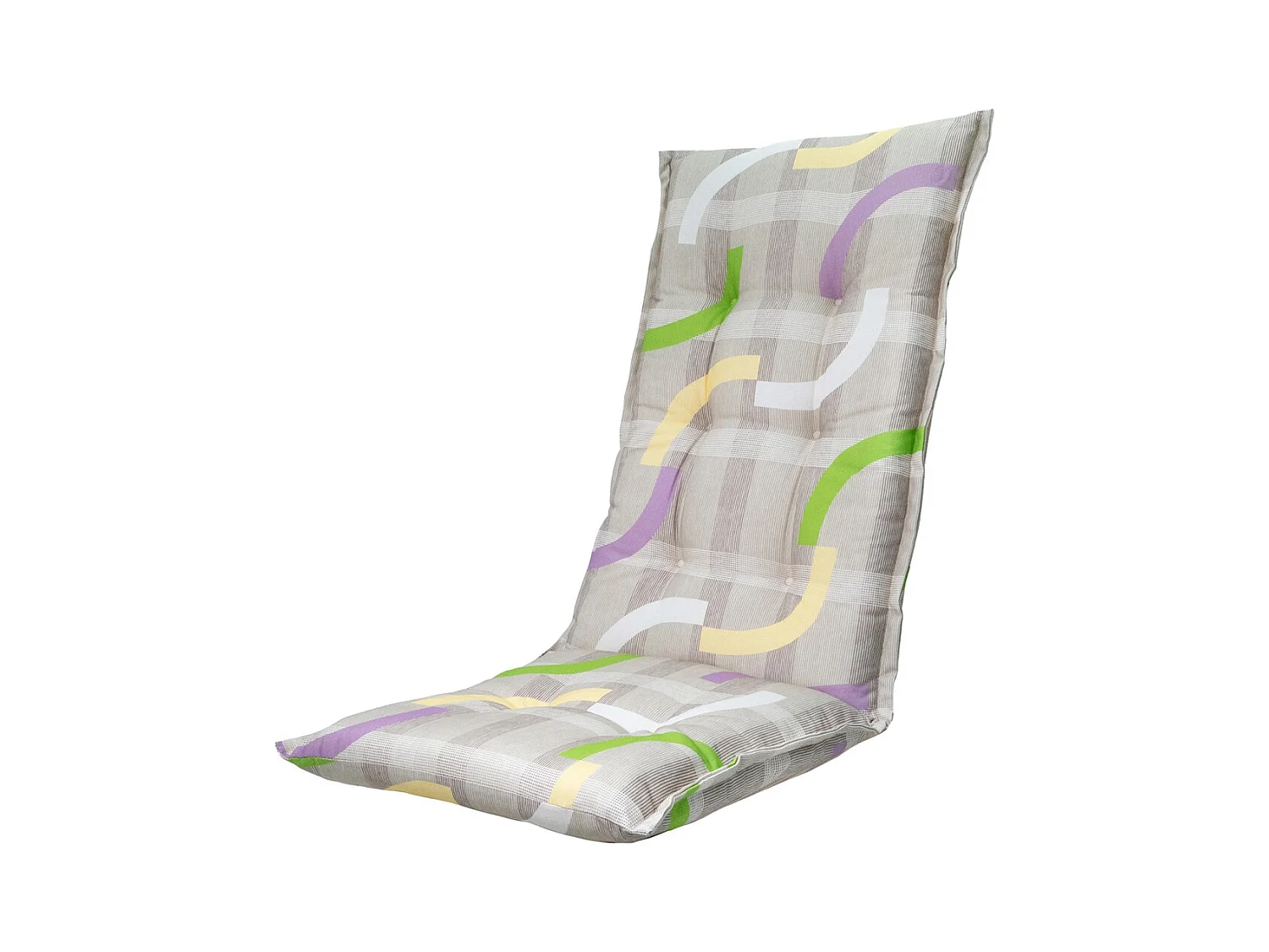 Coussin de chaise de jardin à dossier haut Tess violet - Environ 123 x 50 cm - Lot de 4