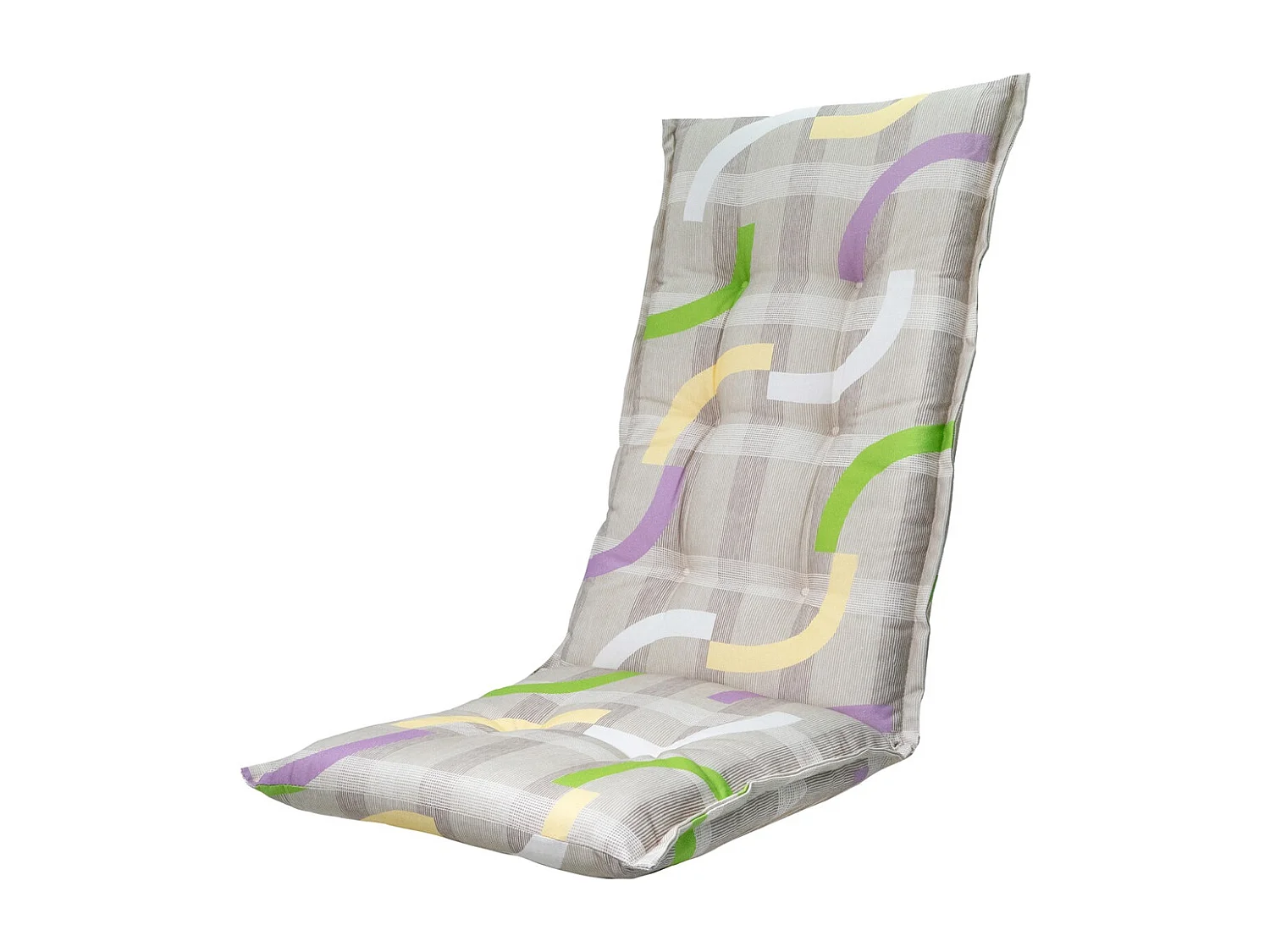 Coussin de chaise de jardin à dossier haut Tess violet - Environ 123 x 50 cm - Lot de 4