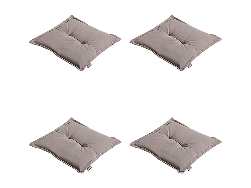 Coussin d'assise en jute Panama - Environ 50x50 cm - Lot de 4