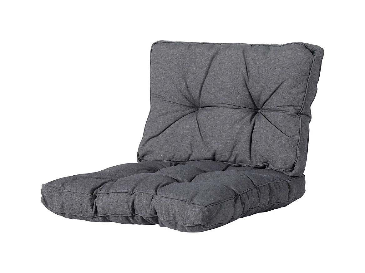 Coussin d'assise Florance Panama gris - Environ 73 x 73 cm - Lot de 2