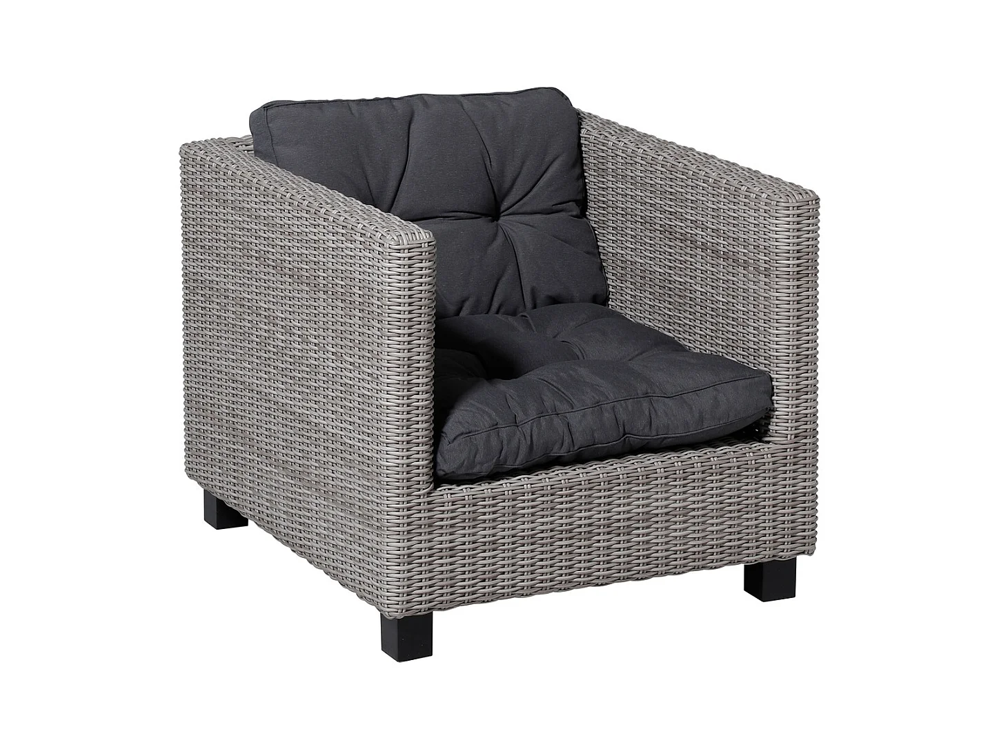 Coussin d'assise Florance Panama gris - Environ 73 x 73 cm - Lot de 2