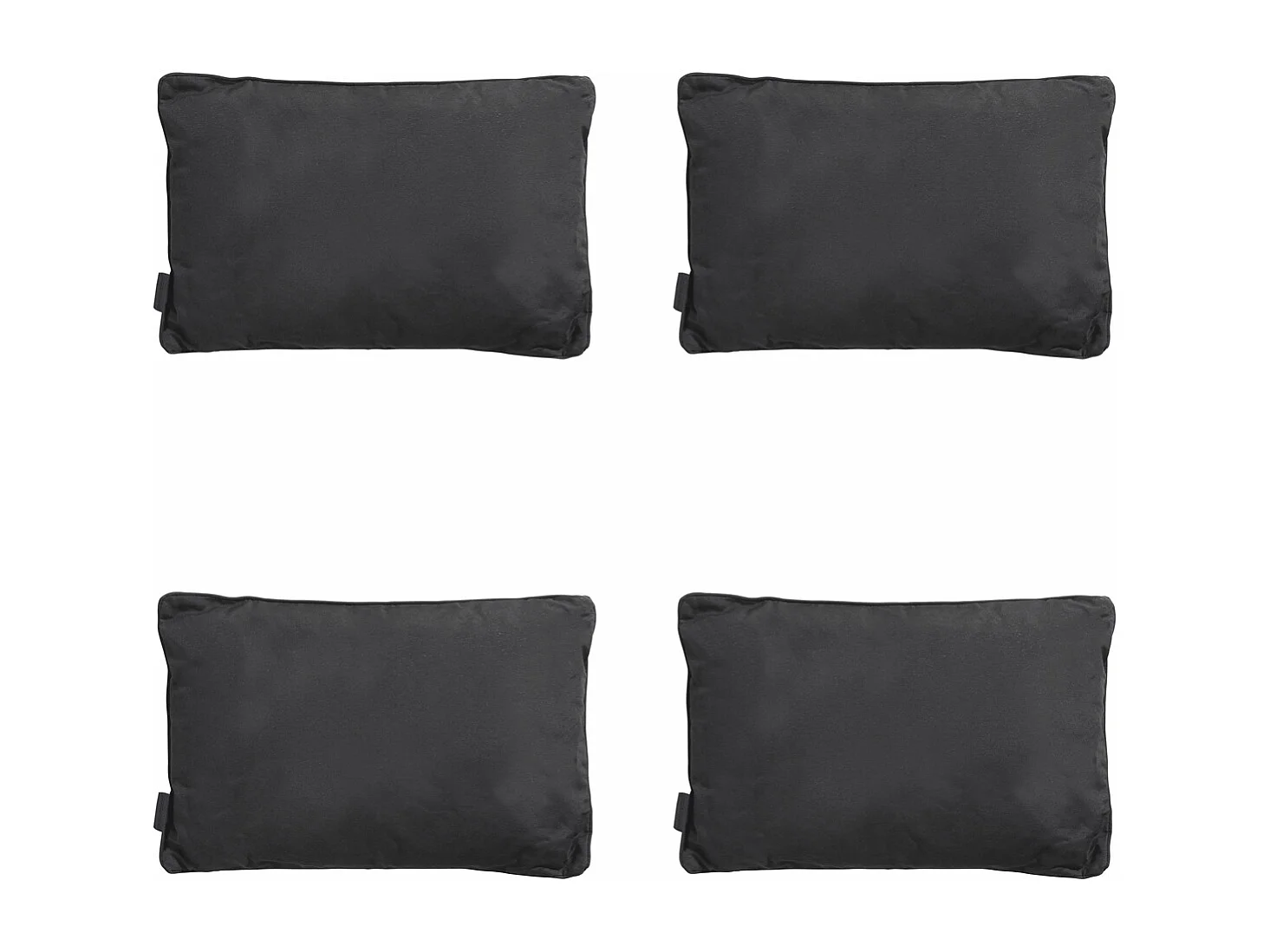 Coussin décoratif Panama noir - Env. 40x60 cm - Lot de 4