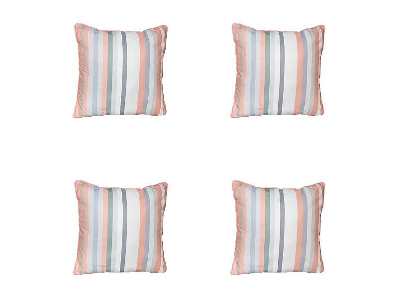 Coussin décoratif Righe salmone - Environ 50x50 cm - Lot de 4