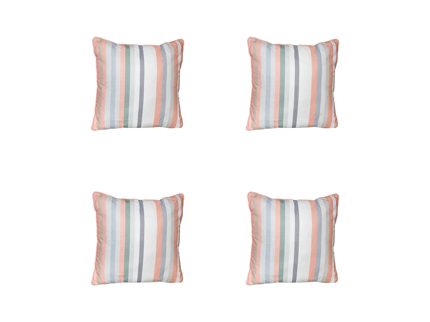 Coussin décoratif Righe salmone - Environ 50x50 cm - Lot de 4