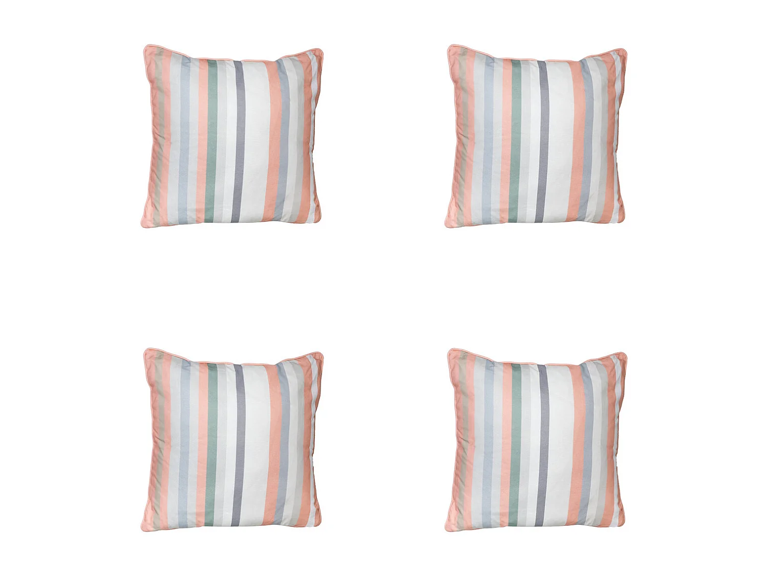 Coussin décoratif Righe salmone - Environ 50x50 cm - Lot de 4