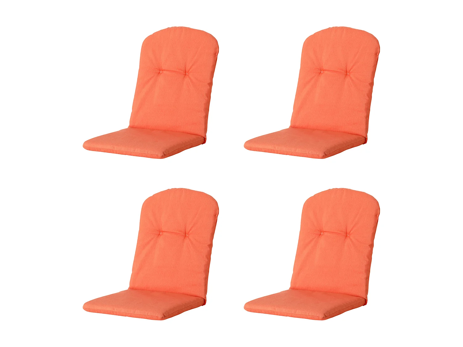Coussin de siège baquet dossier haut Panama orange flamme - Env. 96x45 cm - Lot de 4