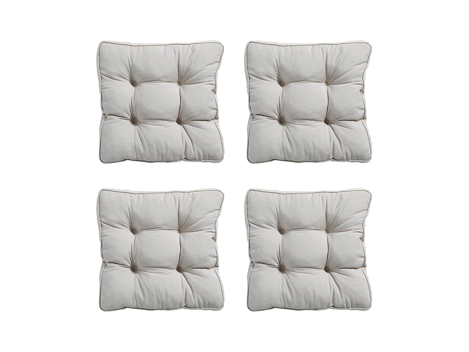 Coussin d'assise Florance Panama en lin - Environ 47 x 47 cm - Lot de 4