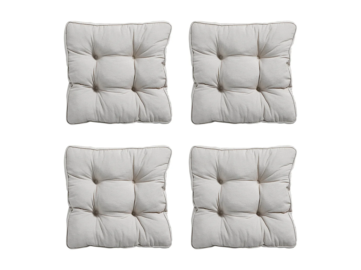 Coussin d'assise Florance Panama en lin - Environ 47 x 47 cm - Lot de 4