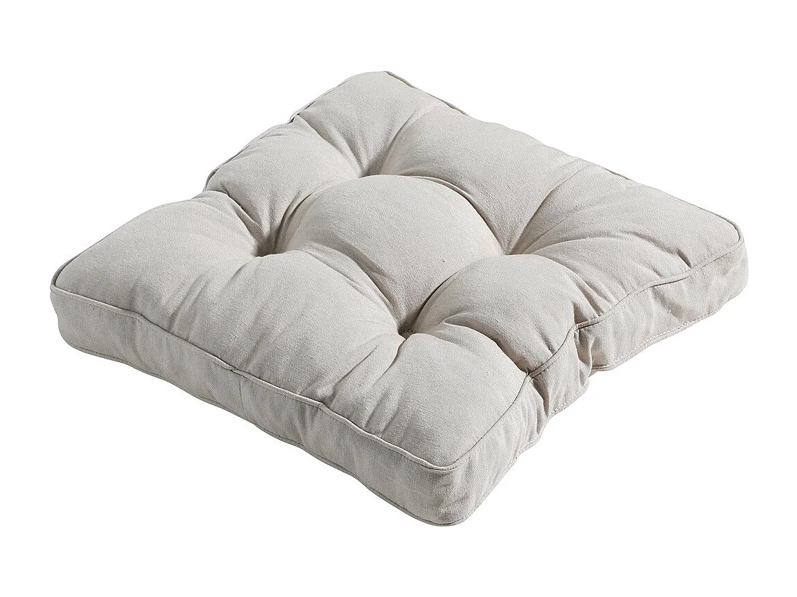 Coussin d'assise Florance Panama en lin - Environ 47 x 47 cm - Lot de 4