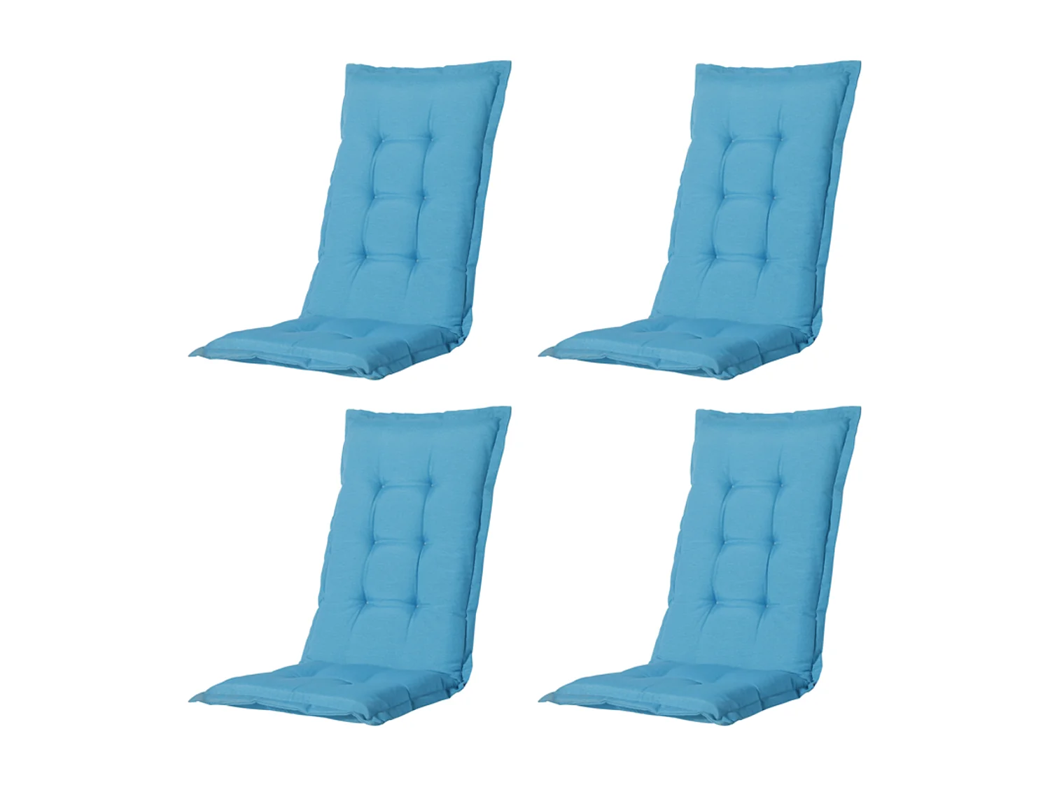 Tuinstoelkussen Lage Rug Panama aqua - Ca. 105x50 cm - Set van 4