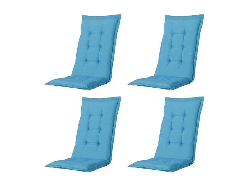 Gartenstuhlauflage Low Back Panama aqua - Ca. 105x50 cm - 4er Set