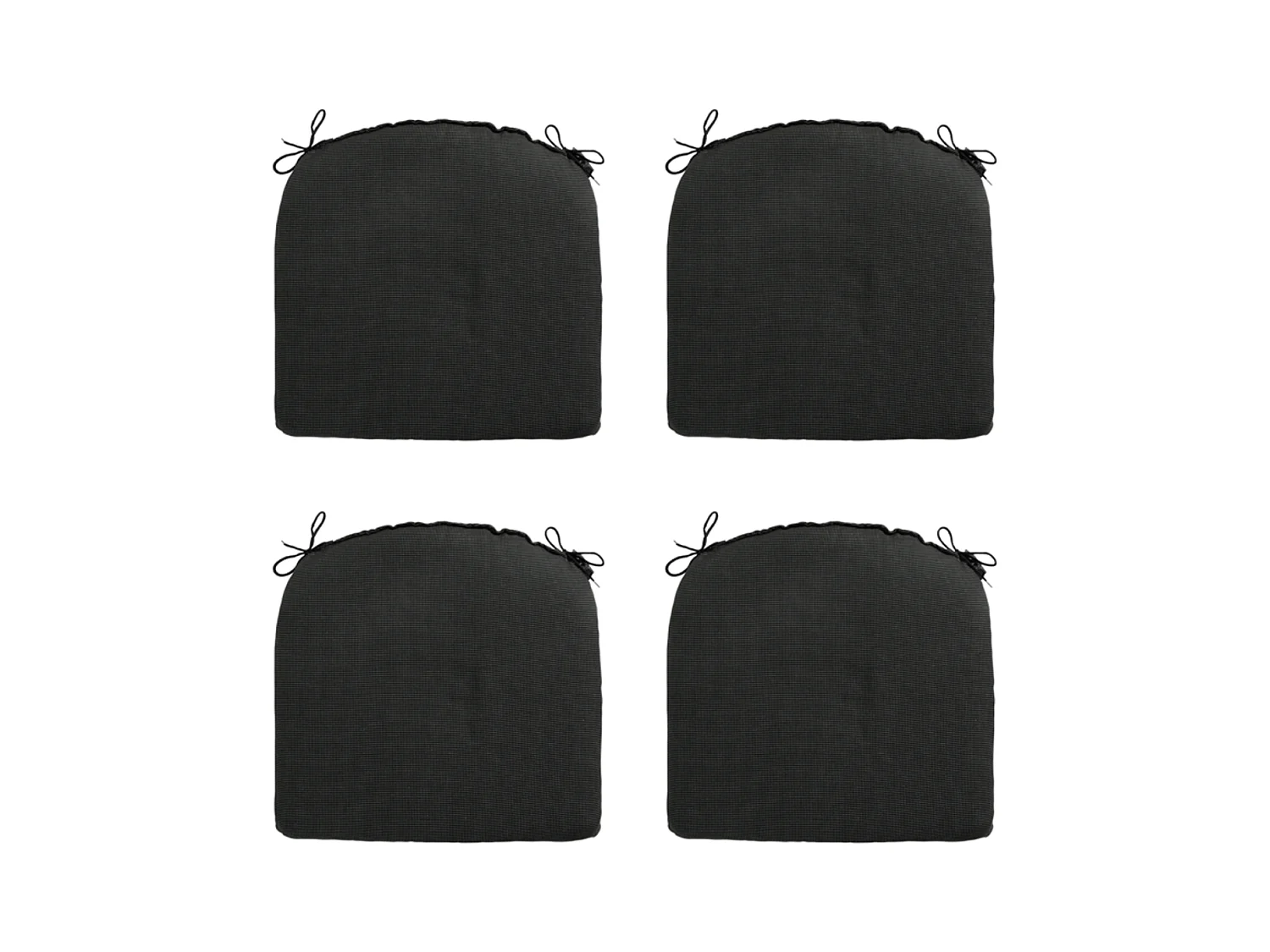 Coussin d'assise Rib noir - Environ 46x48 cm - Lot de 4