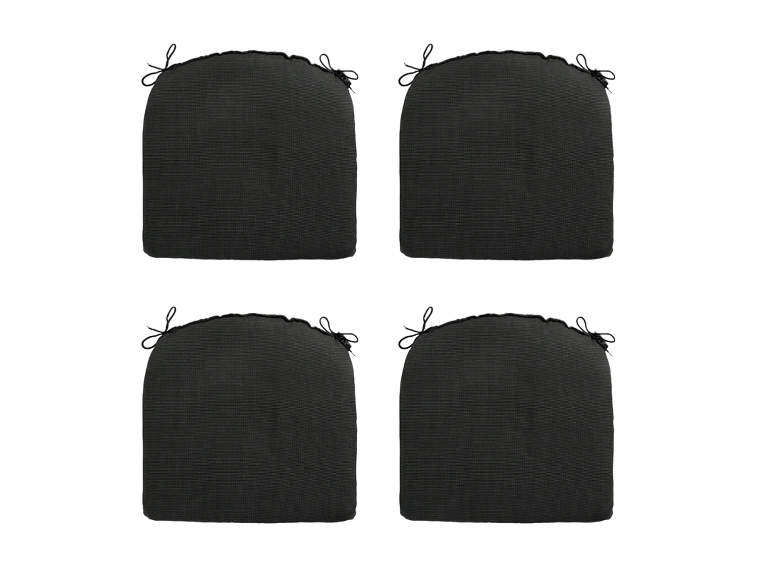 Coussin d'assise Rib noir - Environ 46x48 cm - Lot de 4