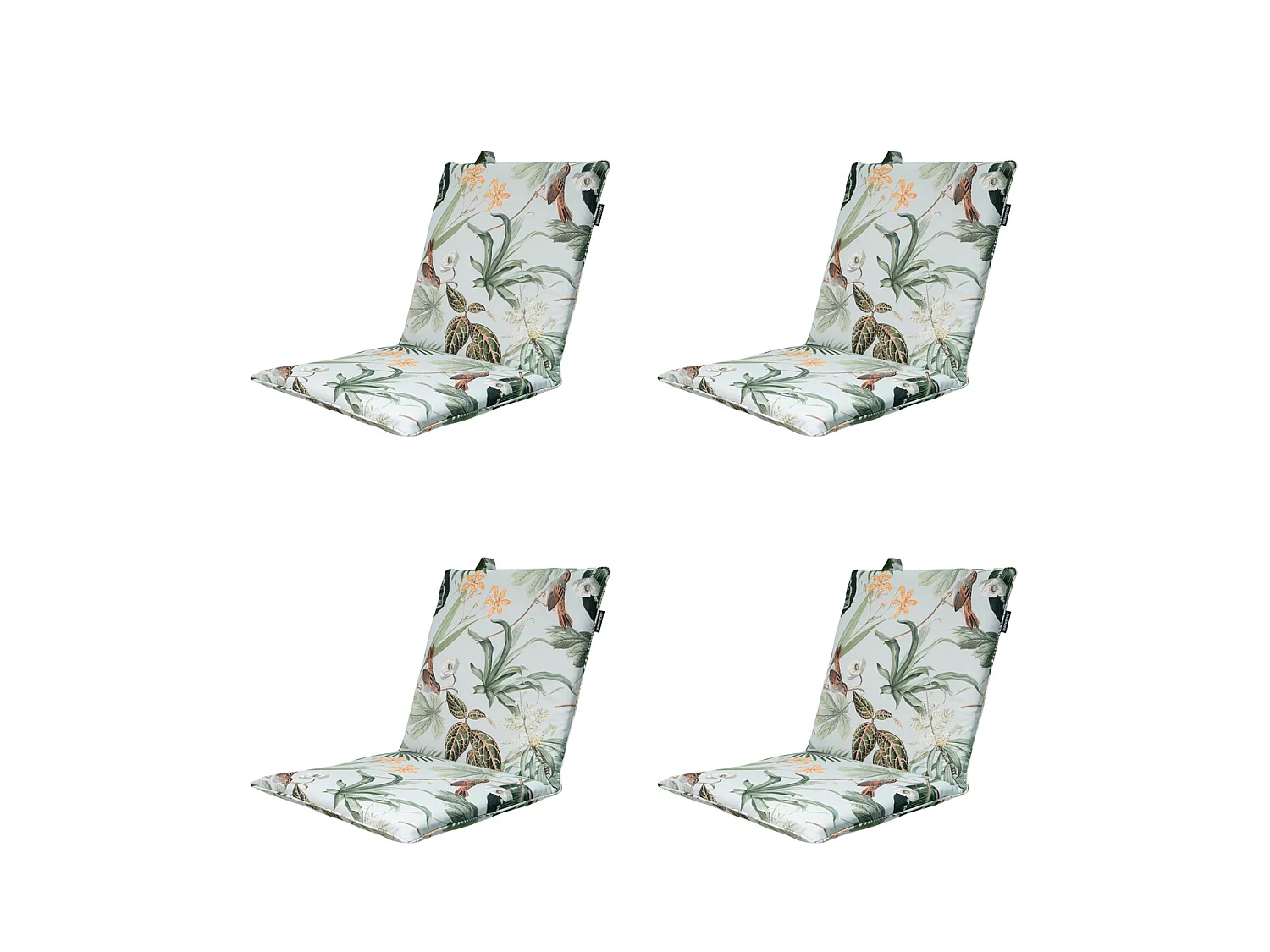 Galette de chaise empilable vert Grasse - Env. 97x49 cm - Lot de 4