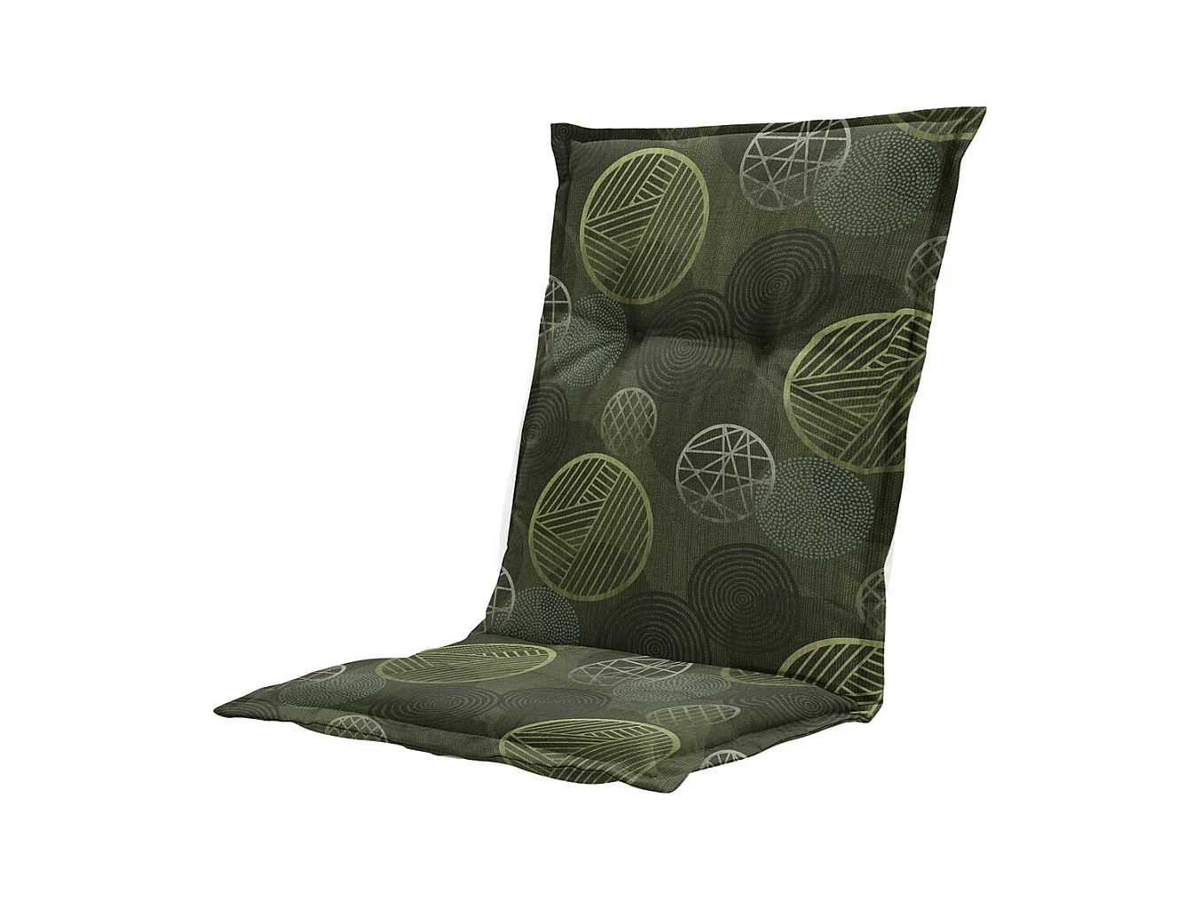 Tuinstoelkussen Lage Rug Circle green - Ca. 105x50 cm - Set van 4