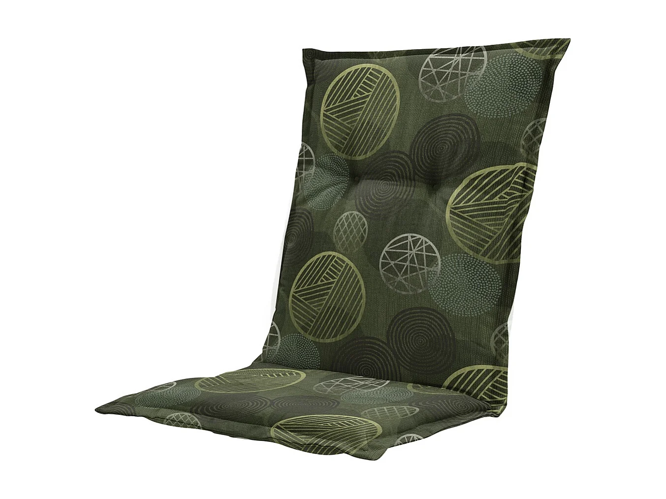 Coussin de chaise de jardin Low Back Circle vert - Environ 105 x 50 cm - Lot de 4
