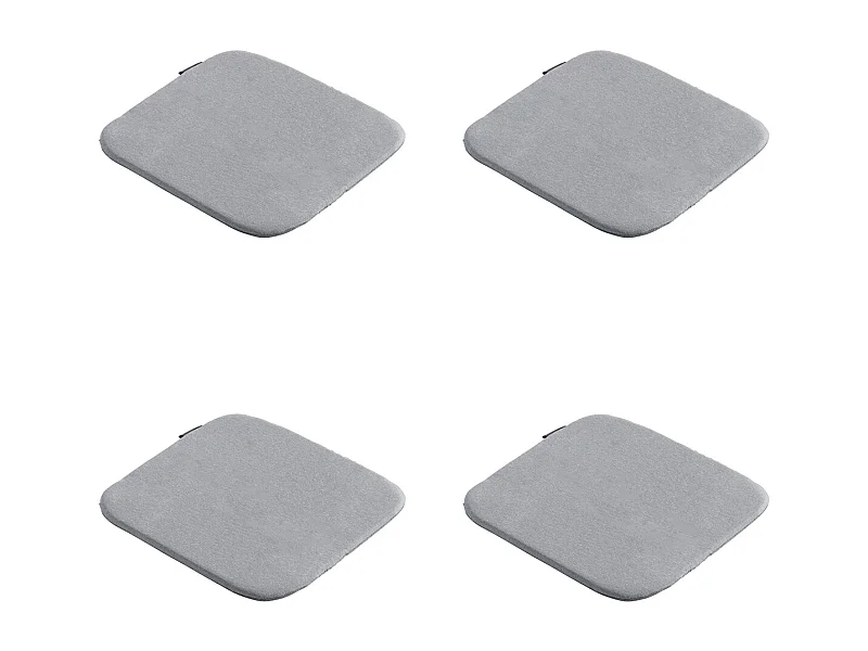 Coussin d'assise Panama gris clair - Environ 40 x 40 cm - Lot de 4