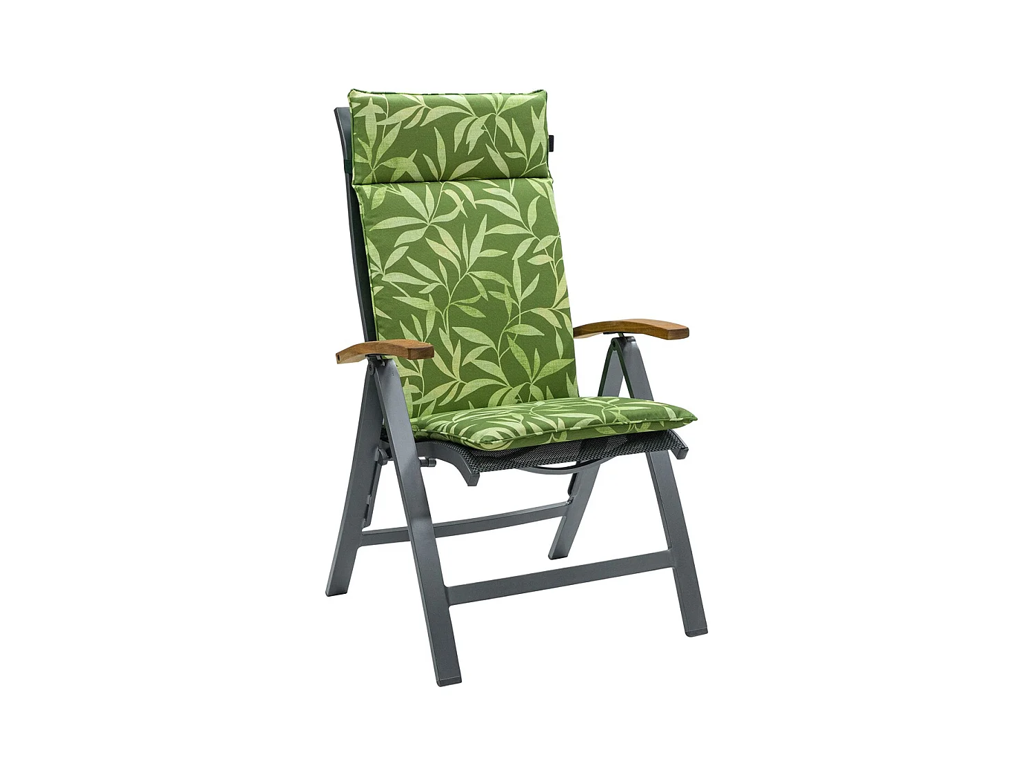 Coussin de chaise de jardin à dossier haut Fergus vert - Environ 120 x 50 cm - Lot de 4