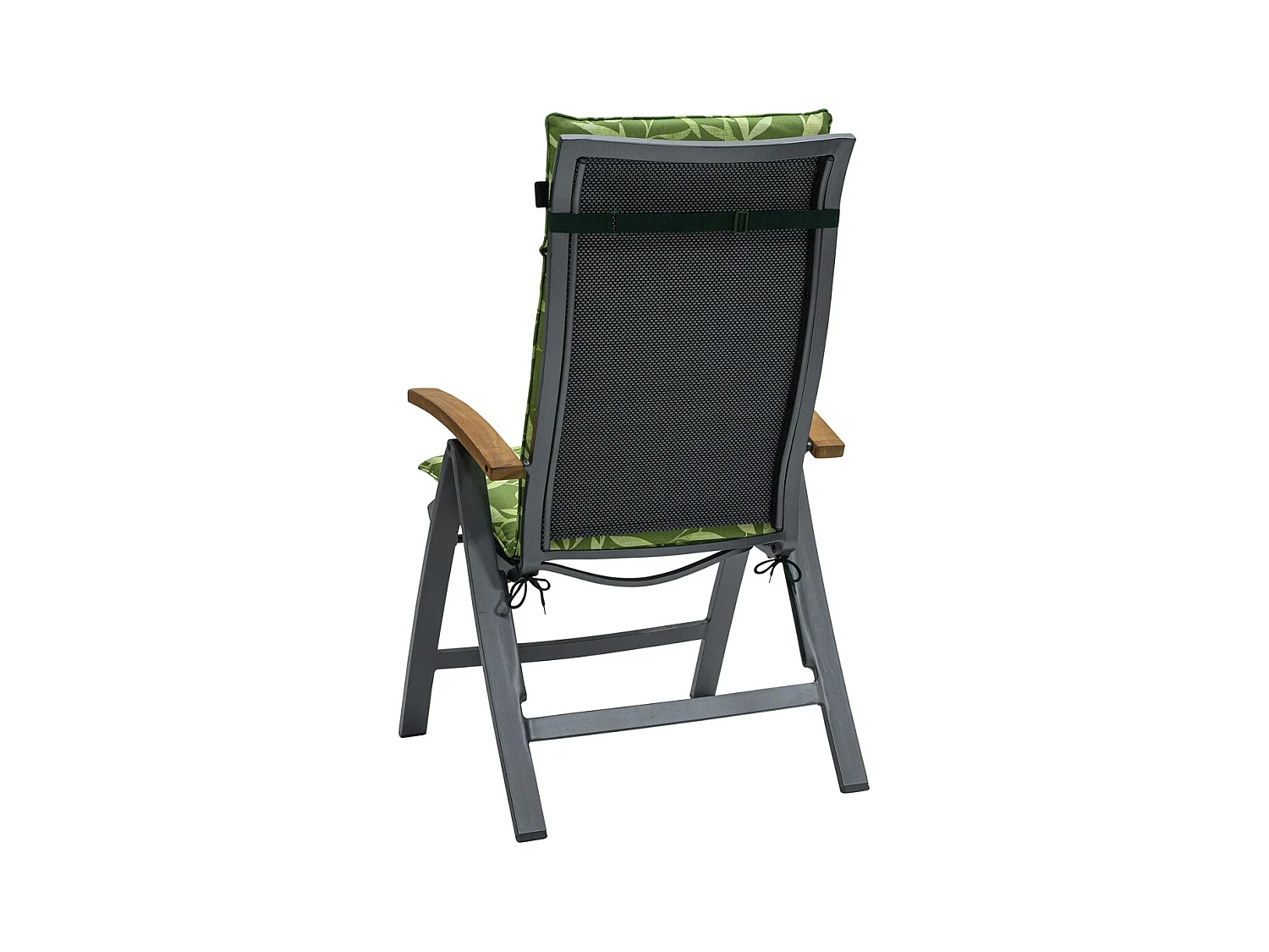 Coussin de chaise de jardin à dossier haut Fergus vert - Environ 120 x 50 cm - Lot de 4