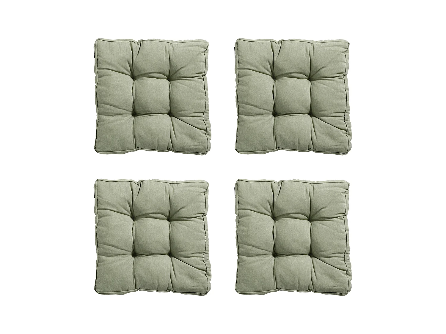 Coussin d'assise Florance Panama sauge - Env. 47x47 cm - Lot de 4