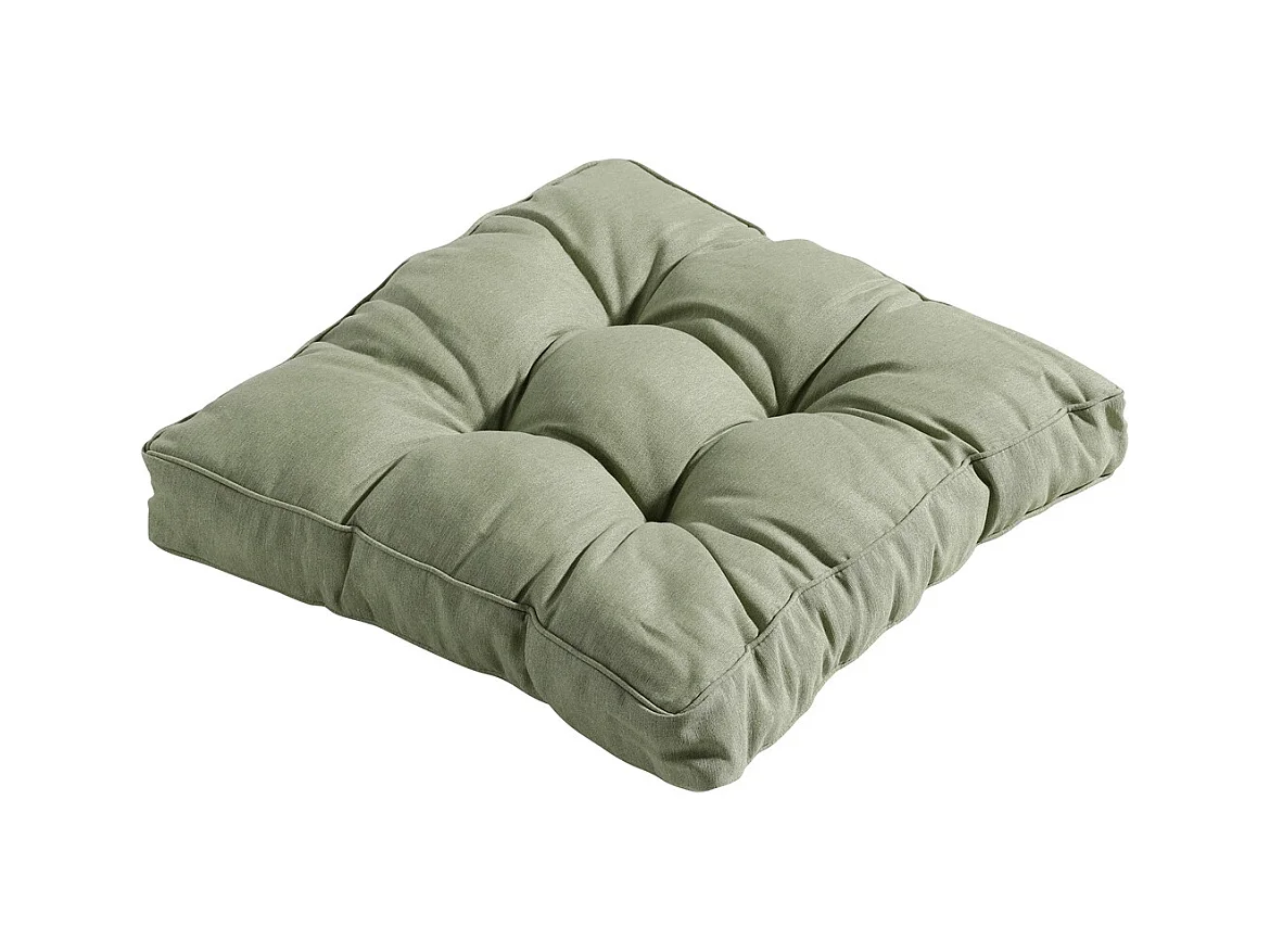 Coussin d'assise Florance Panama sauge - Env. 47x47 cm - Lot de 4