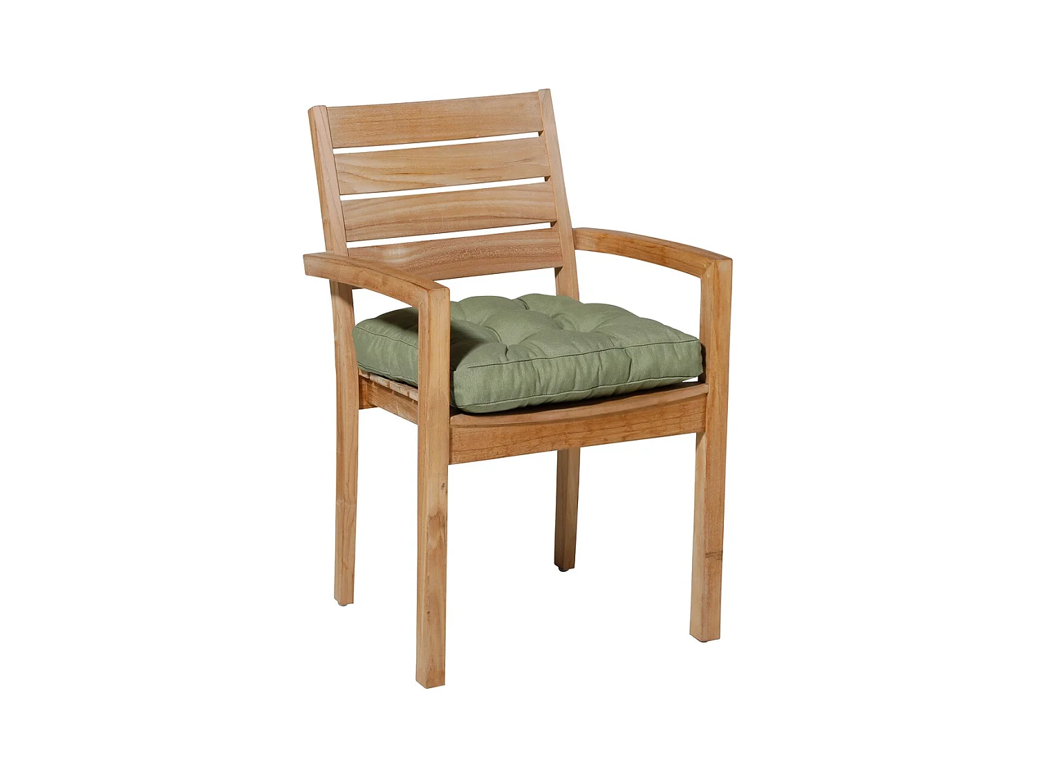 Coussin d'assise Florance Panama sauge - Env. 47x47 cm - Lot de 4