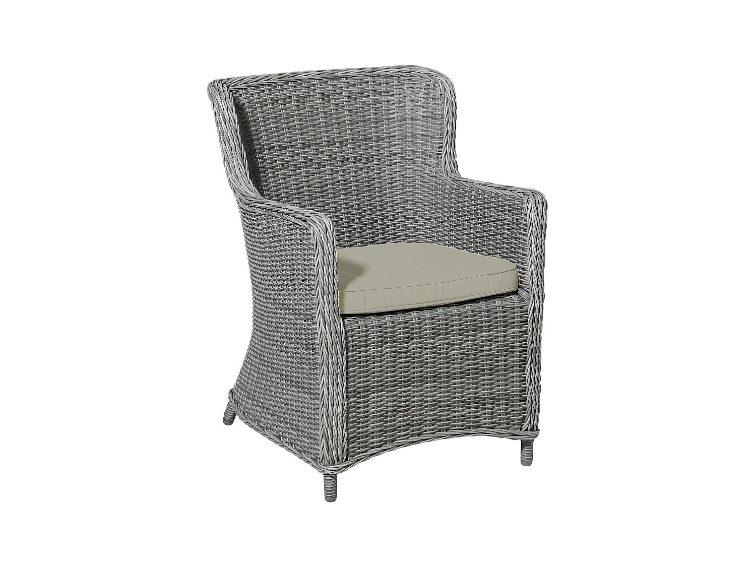 Coussin d'assise en osier beige toile éco+ - Env. 48 x 48 cm - Lot de 4