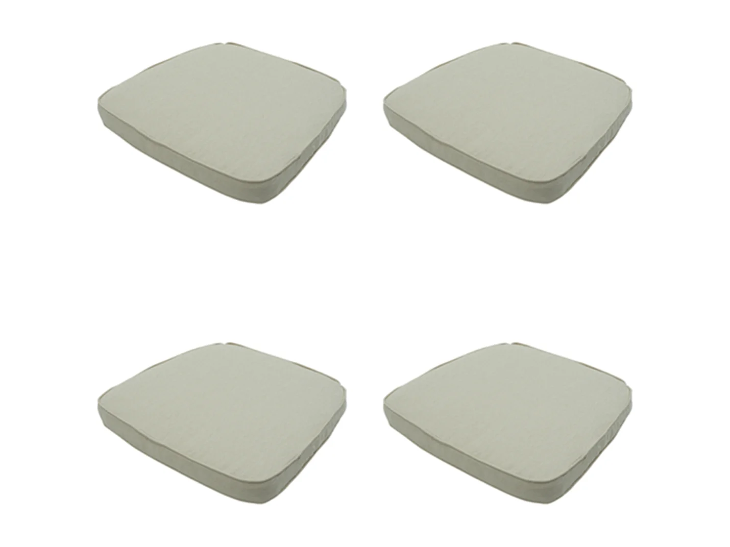 Coussin d'assise en osier beige toile éco+ - Env. 48 x 48 cm - Lot de 4