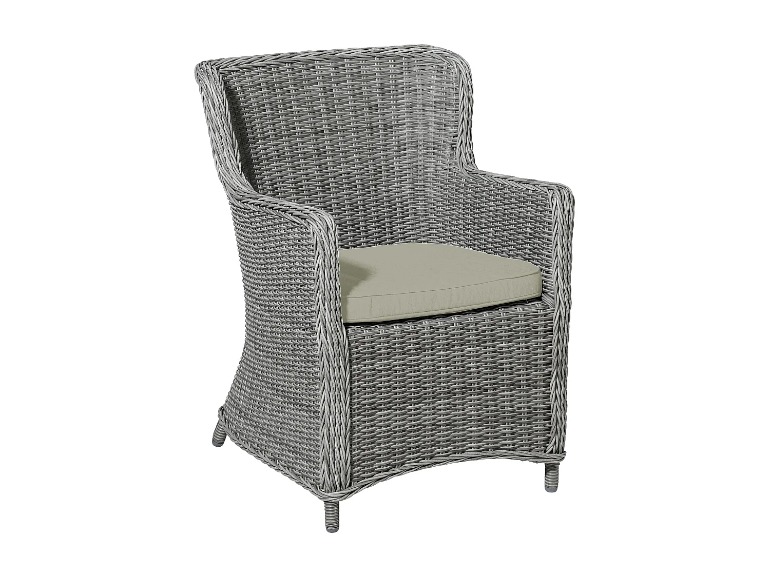 Coussin d'assise en osier beige toile éco+ - Env. 48 x 48 cm - Lot de 4