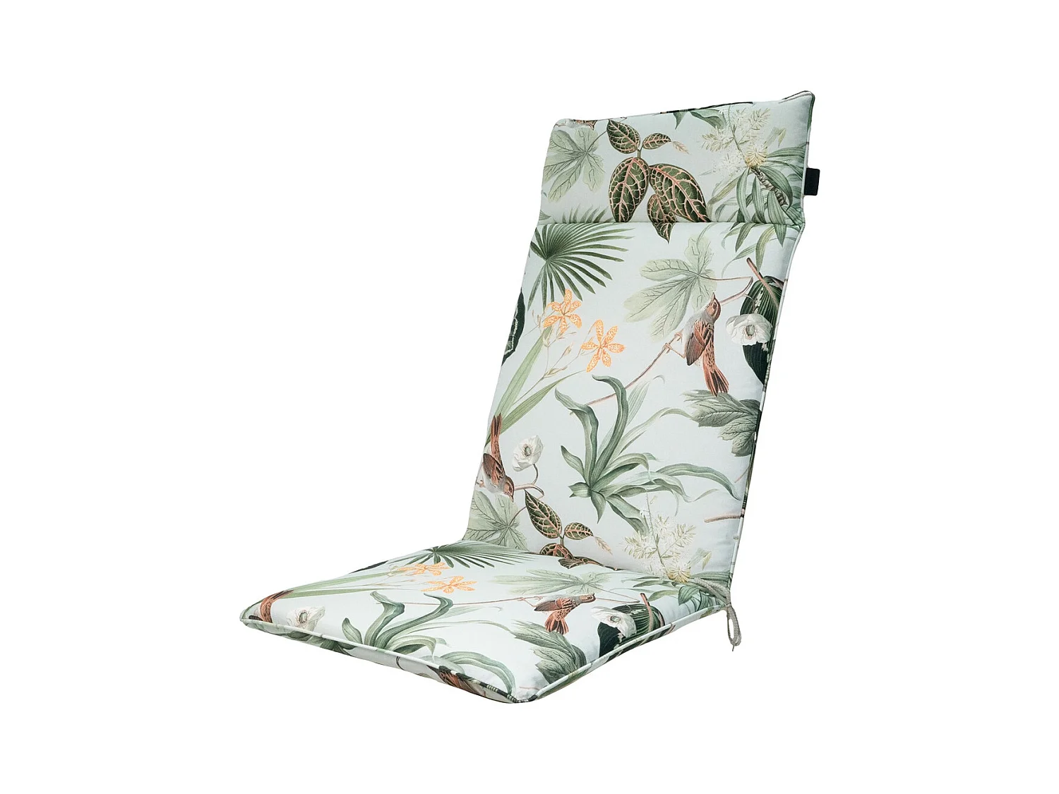 Coussin de chaise de jardin à dossier haut vert Grasse - Environ 120 x 50 cm - Lot de 4