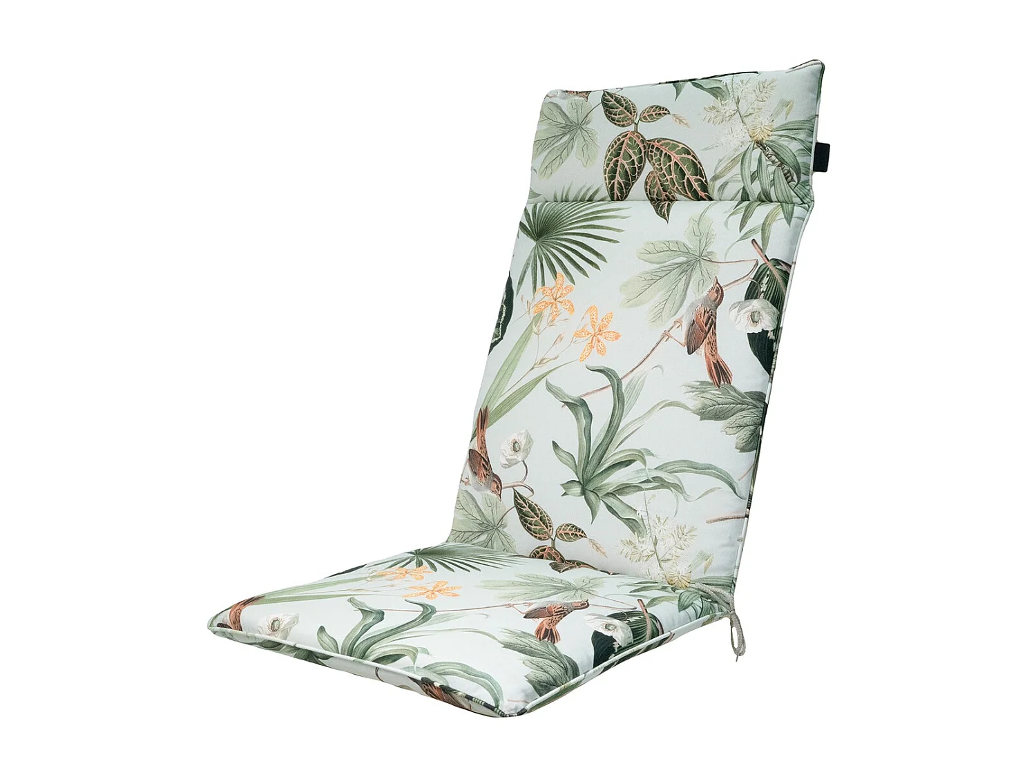 Coussin de chaise de jardin à dossier haut vert Grasse - Environ 120 x 50 cm - Lot de 4