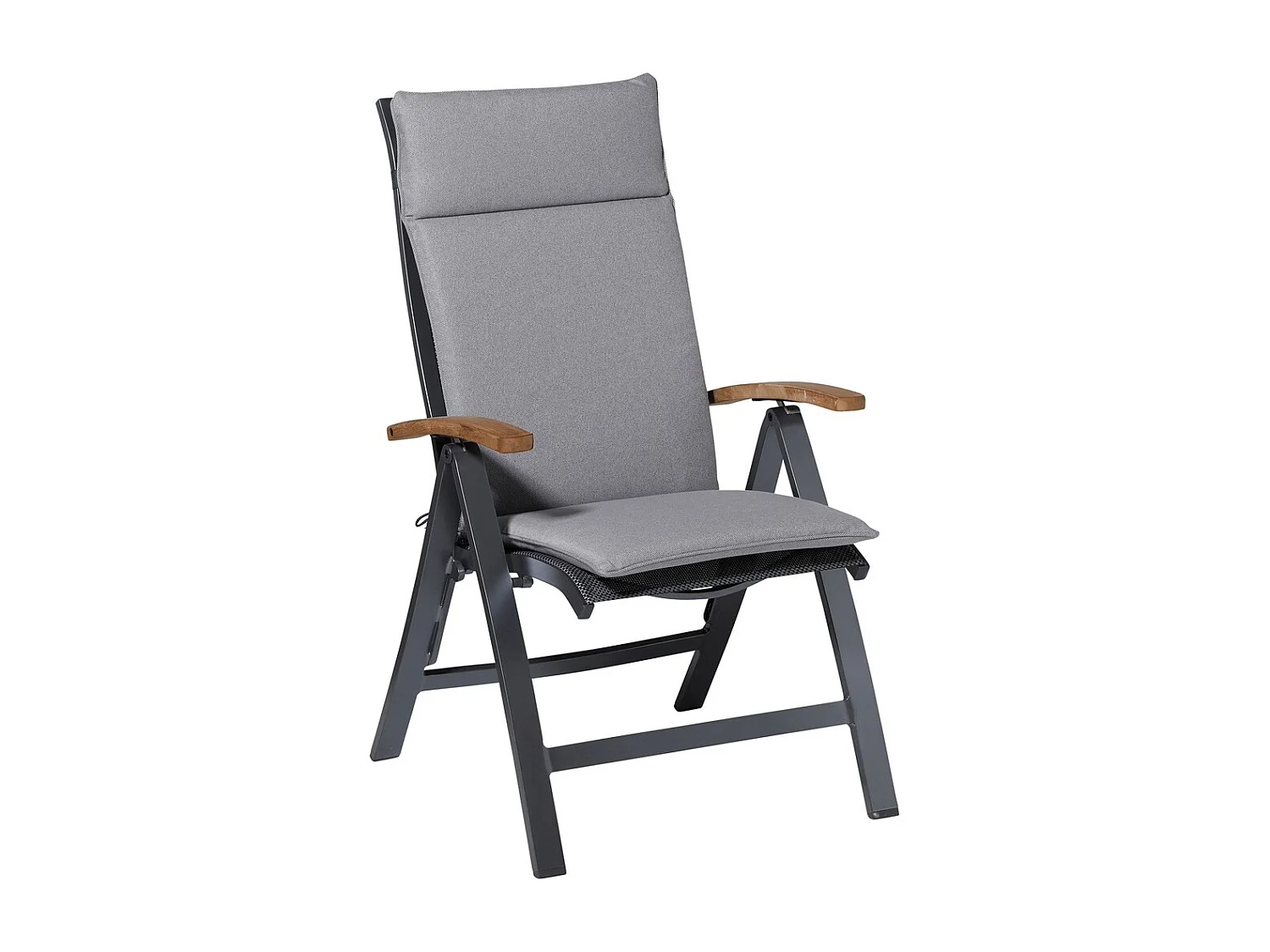 Coussin de chaise de jardin haut dossier Manchester gris clair - Environ 120 x 50 cm - Lot de 4