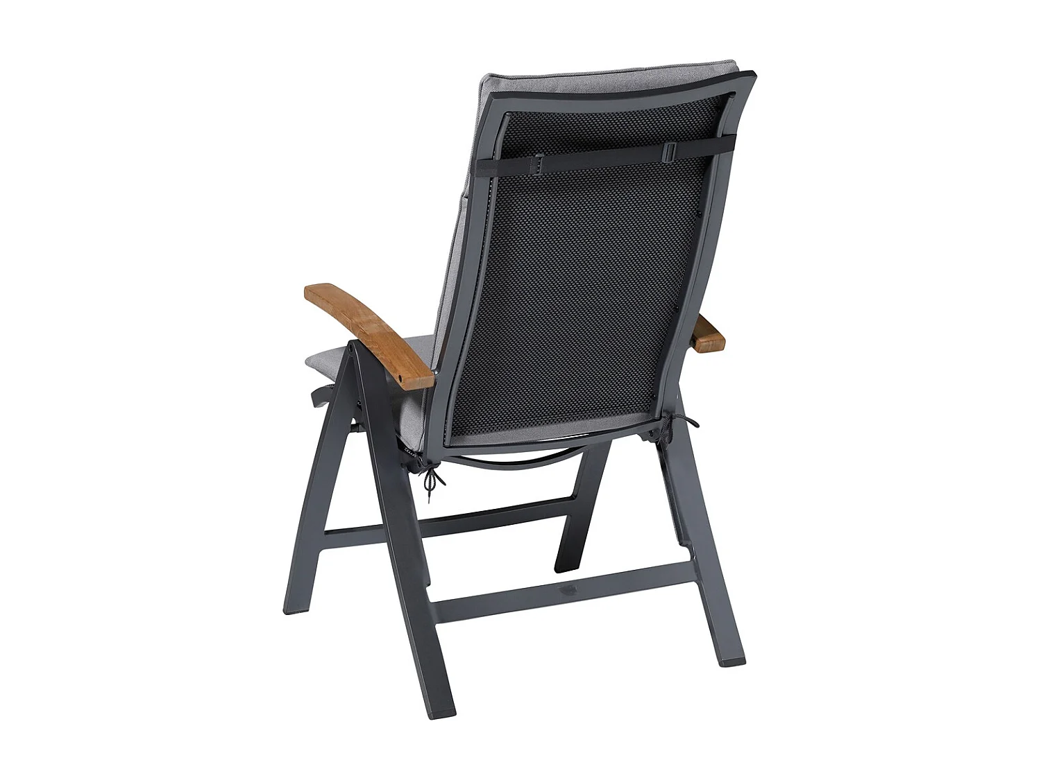 Coussin de chaise de jardin haut dossier Manchester gris clair - Environ 120 x 50 cm - Lot de 4