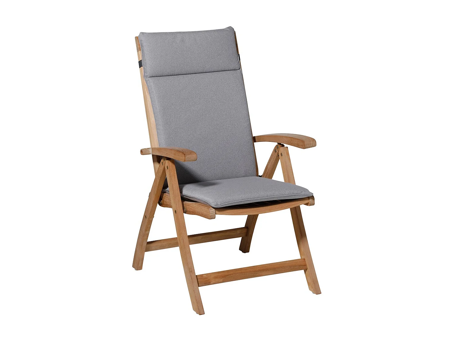 Coussin de chaise de jardin haut dossier Manchester gris clair - Environ 120 x 50 cm - Lot de 4