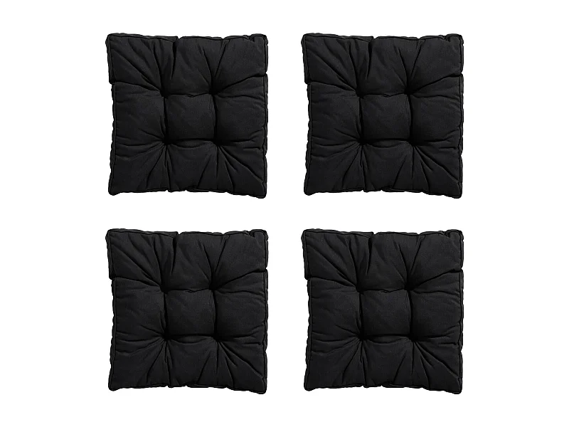Coussin d'assise Florance Panama noir - Env. 47x47 cm - Lot de 4