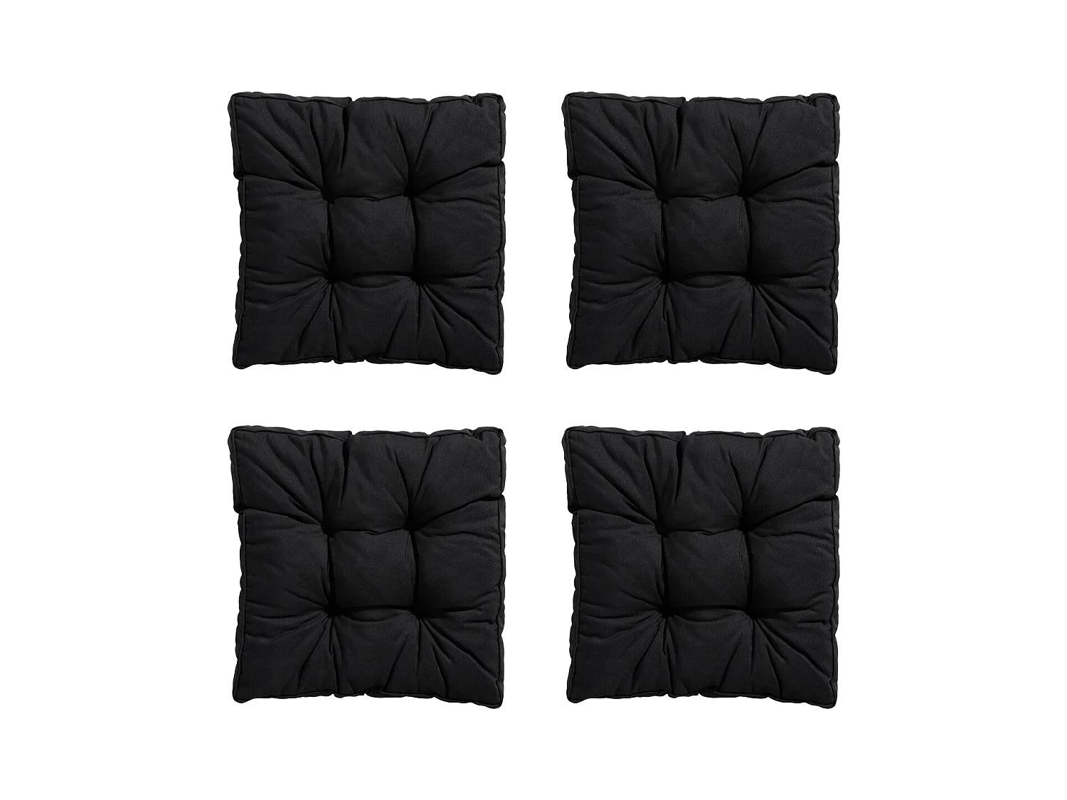 Coussin d'assise Florance Panama noir - Env. 47x47 cm - Lot de 4