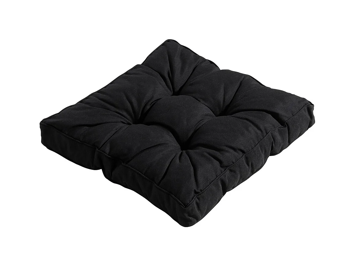 Coussin d'assise Florance Panama noir - Env. 47x47 cm - Lot de 4