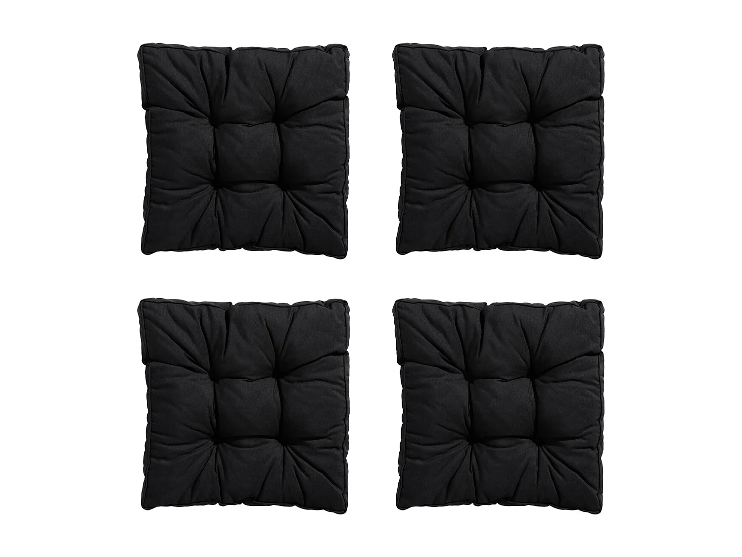 Coussin d'assise Florance Panama noir - Env. 47x47 cm - Lot de 4