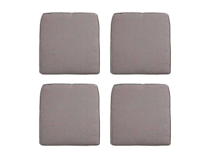 Coussin d'assise en osier Panama taupe - Env. 48x48 cm - Lot de 4