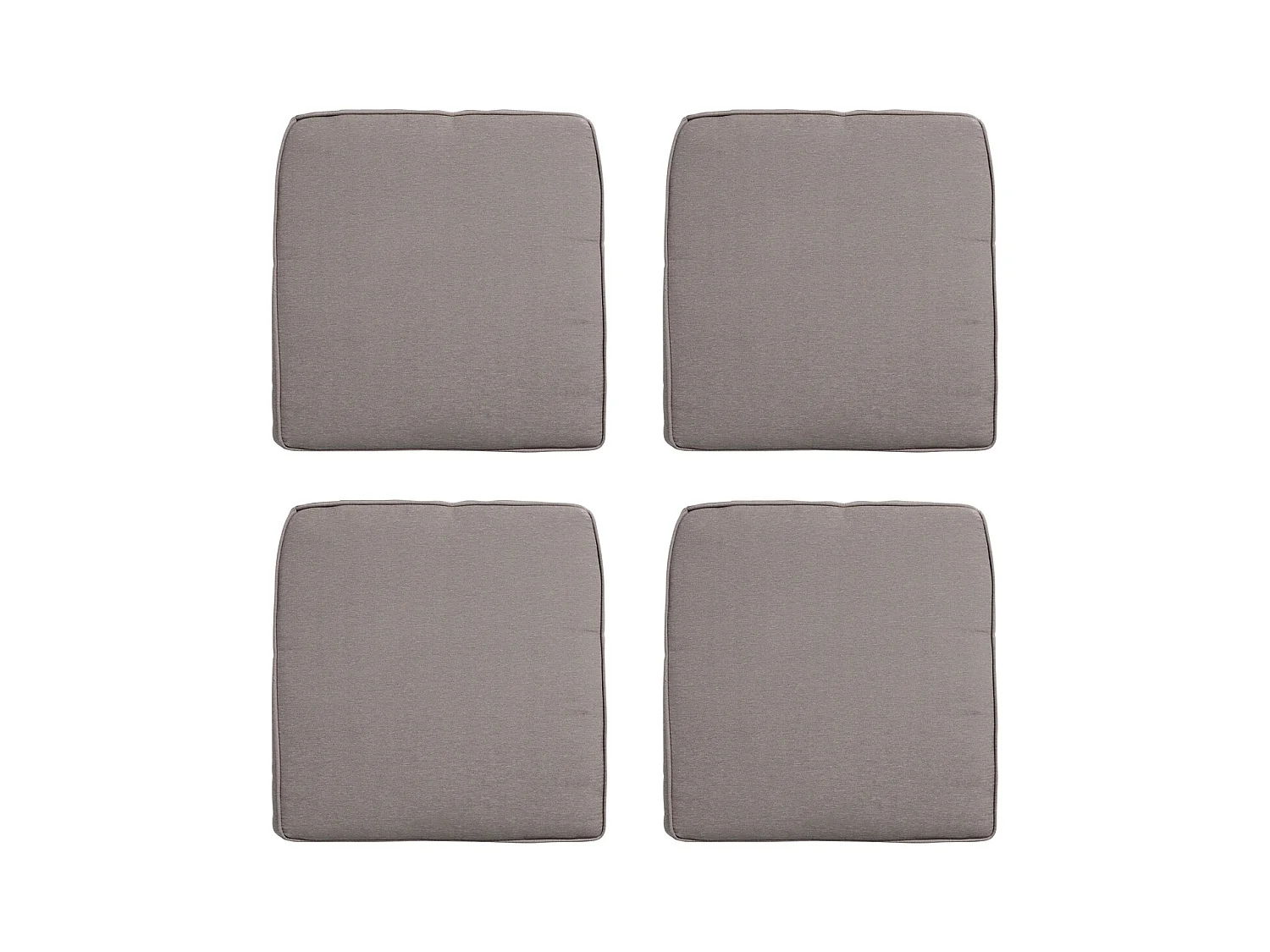 Coussin d'assise en osier Panama taupe - Env. 48x48 cm - Lot de 4