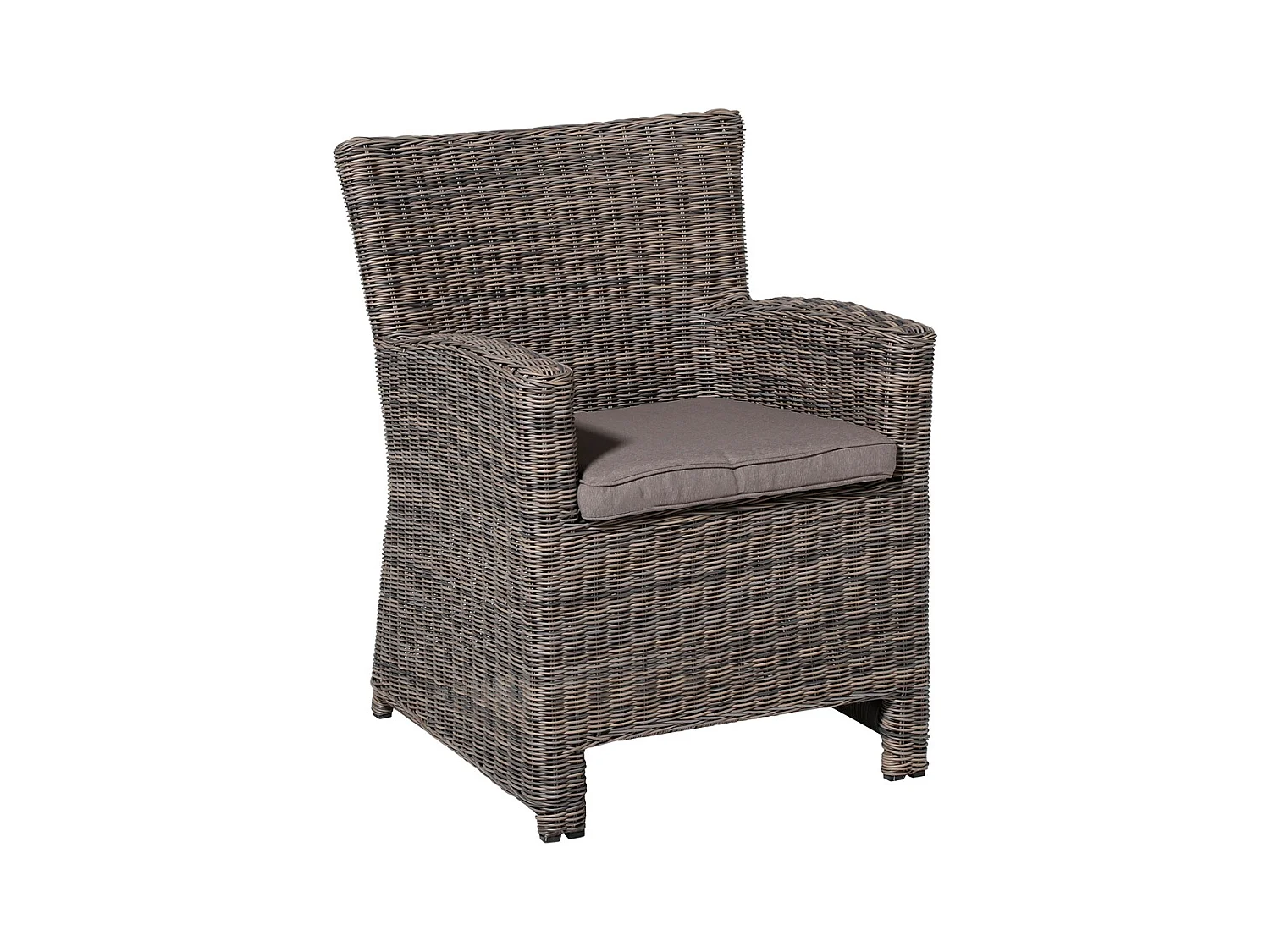 Coussin d'assise en osier Panama taupe - Env. 48x48 cm - Lot de 4