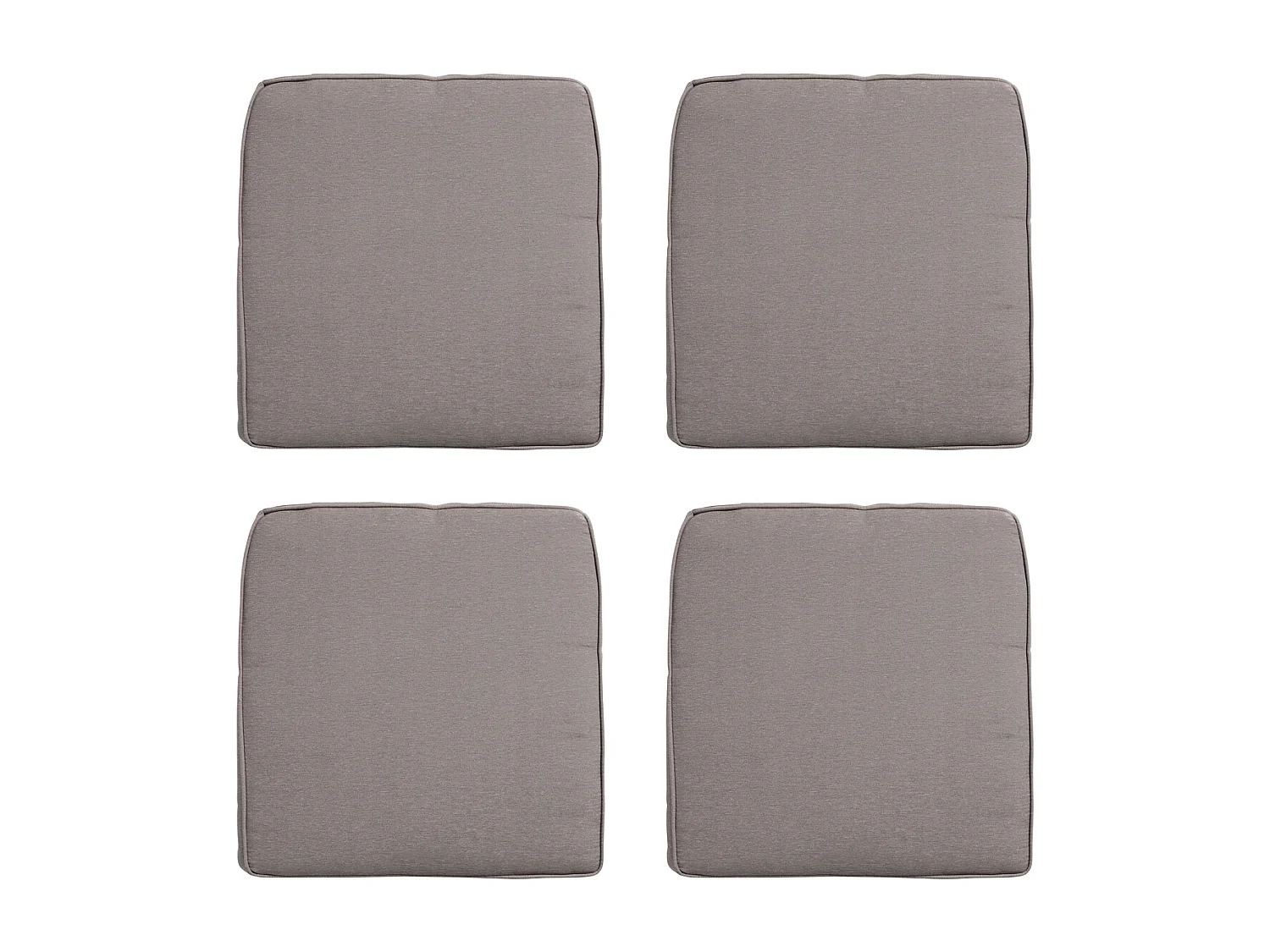 Coussin d'assise en osier Panama taupe - Env. 48x48 cm - Lot de 4