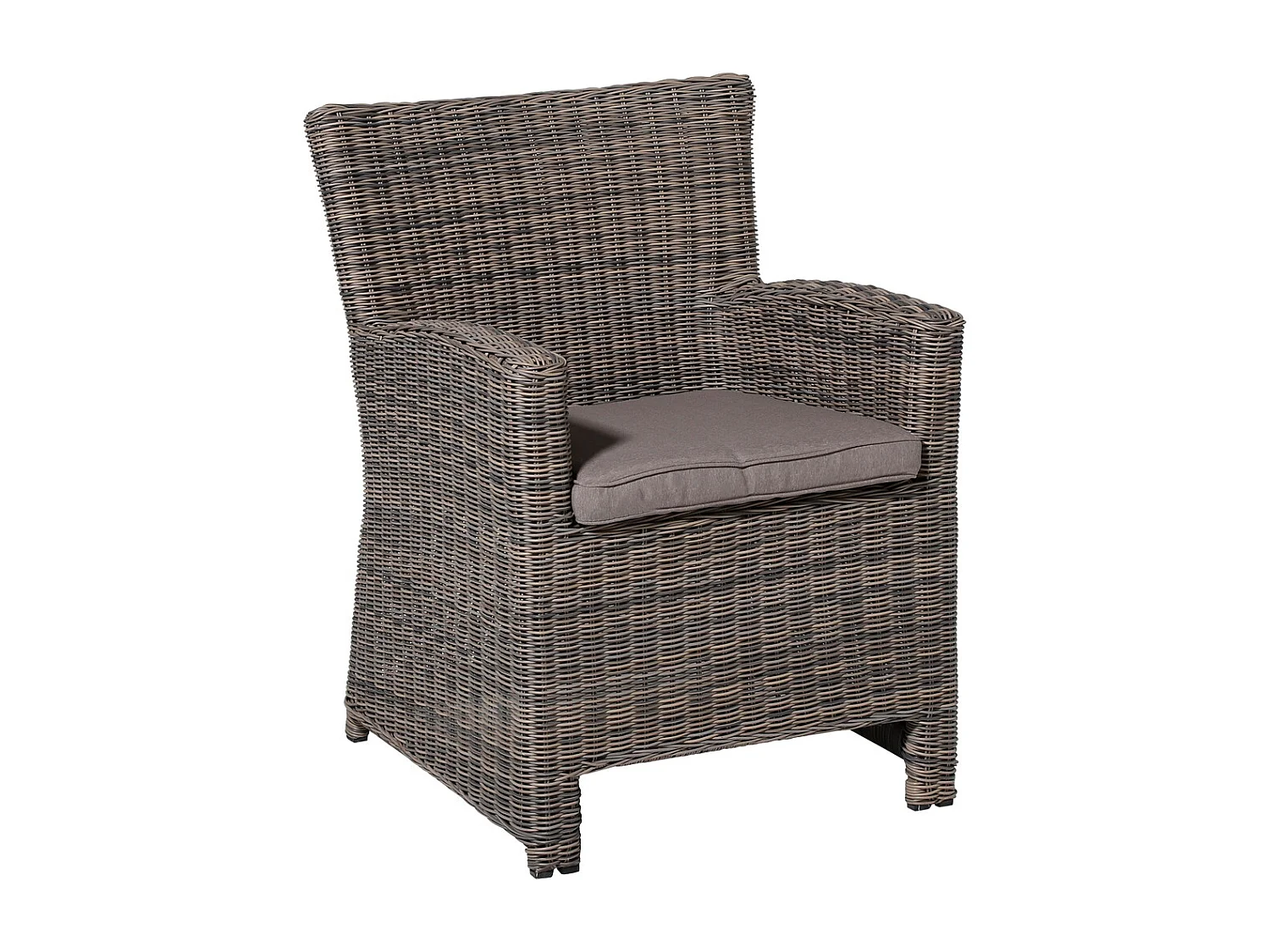 Coussin d'assise en osier Panama taupe - Env. 48x48 cm - Lot de 4