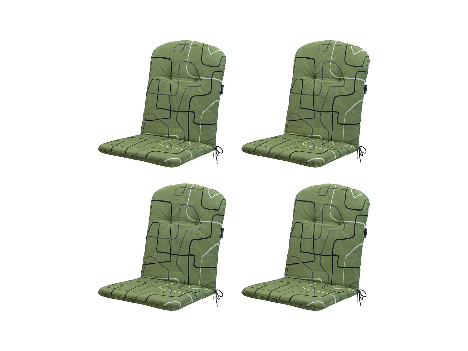 Coussin de fauteuil haut dossier Joah sauge - Env. 96 x 45 cm - Lot de 4