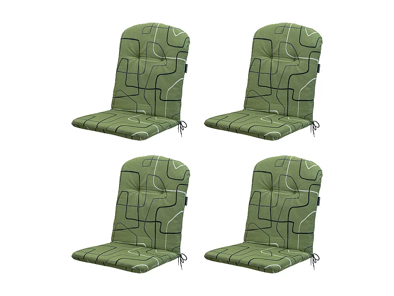 Coussin de fauteuil haut dossier Joah sauge - Env. 96 x 45 cm - Lot de 4