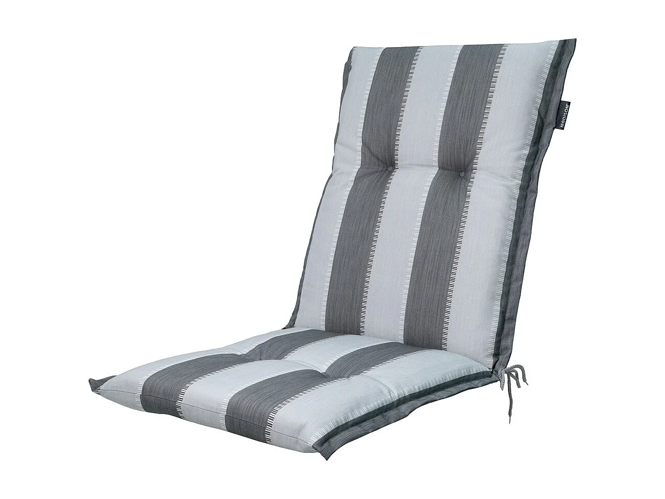 Coussin de chaise de jardin à dossier bas Banda gris - Dimensions approximatives : 105 x 50 cm - Lot de 4
